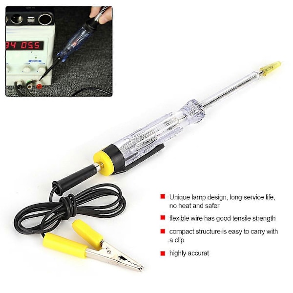 Bil Krets Tester Lys System Probe Test Lampe Spennings Pen Detektor Kobber