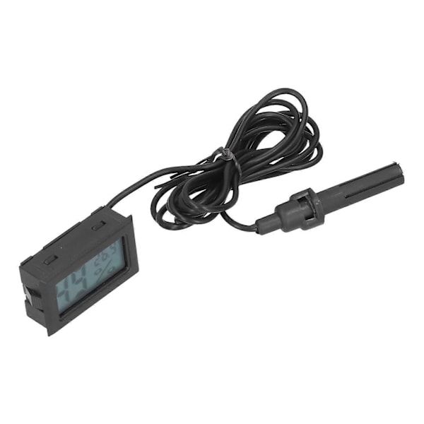Temperatur Fugtighedsmåler Sort Mini Indendørs LCD Termometer Hygrometer med Probe