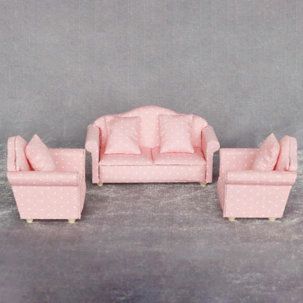 1/12 Miniature Sofa Dobbelt/Enkelt til Dukkehus Stue Tilbehør Møbler