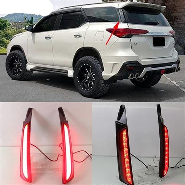 1 Sæt LED Reflektor Baglygte til Fortuner 2015 - 2020 Lys Bremse Lys Advarselslys Model A