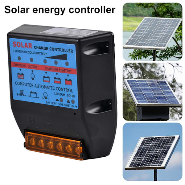 Solcelleladeregulator Høy Effektiv Kortslutningsbeskyttelse Plug-and-Play Bred Kompatibilitet Spar Energi Solcellepanel Laderegulator Intelligent