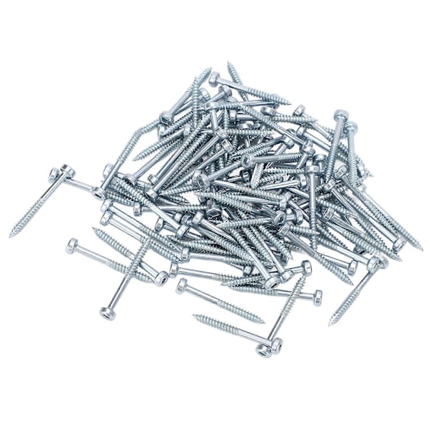 100 st Fyrkantsskruv Självgängande Skruv Förzinkad Fin Gänga Självgängande Skruv 38mm 1?1/2in