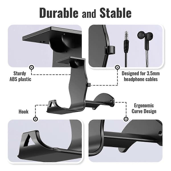 Vægmonteret Stand Bracket til ///Switch Controller Headset Bord Bund Opbevaringsbeslag Sort
