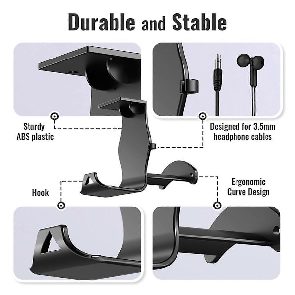 Veggmontert Stativbrakett for ///Switch Kontroller Headset Bord Bunn Oppbevaringsbrakett Svart