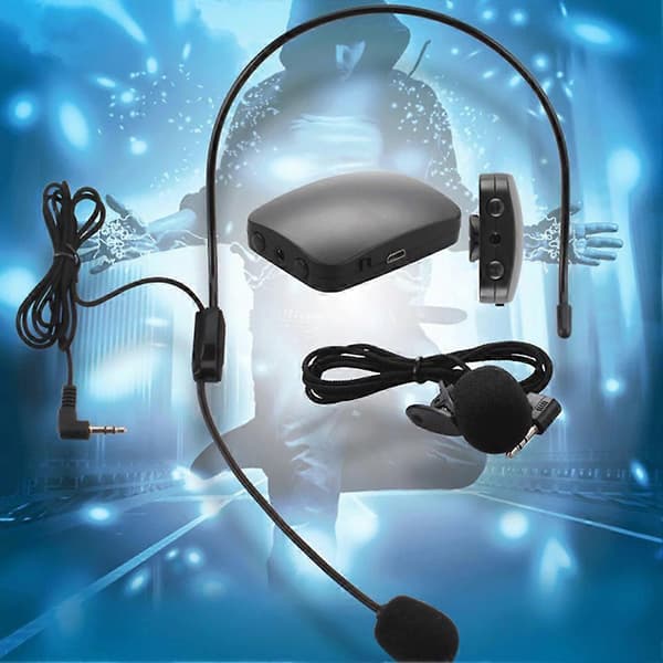 Trådløs mikrofon FM-radiosender headset krage Tour Guide Clip-On MIC