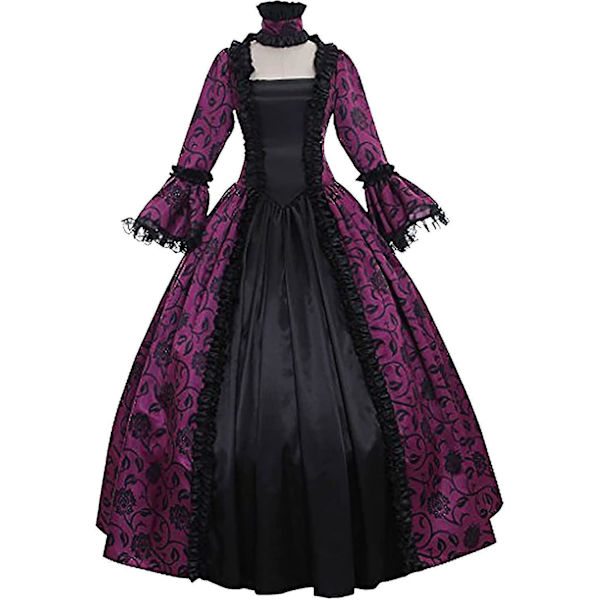 Snabb Leverans Noble Klänningar Damklänning Plus Size Medeltida Balklänningar Eleganta Kostymer För Kvinnor Viktoriansk Klänning 4 färger Purple 4XL