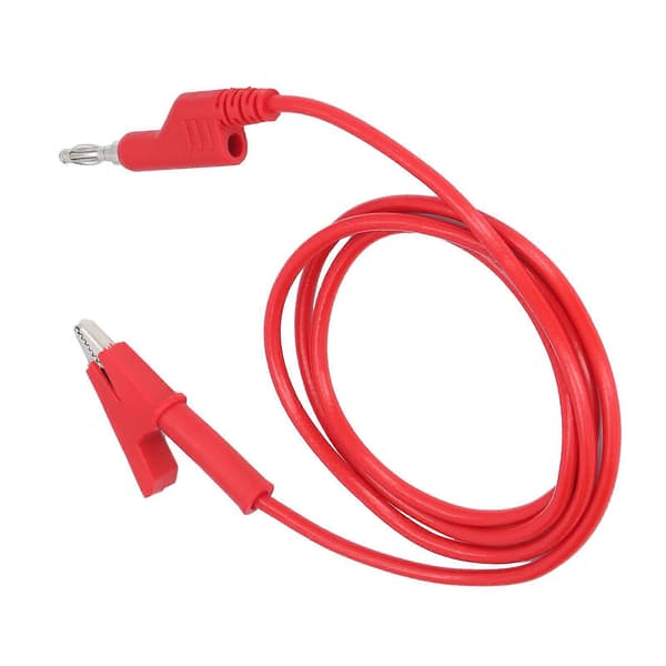Krokodilleklemme Testledninger Bananplugg Ledning Kabel Fleksibel for Elektrisk Testing J.70035?1 4mm Rød