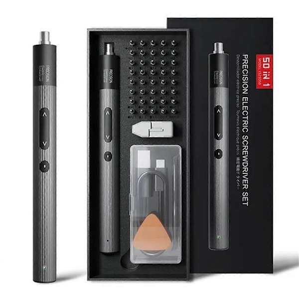 50 in 1 Tarkkuus Sähköruuvimeisselisarja 3-nopeuksisella säädettävällä magneettisella vääntömomentilla - Torx-kärjet, 50 in 1