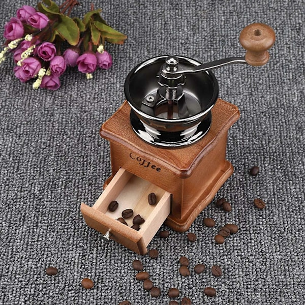 1 stk Retro Design Kaffebønne Håndkvern Manuell Mini Mølle Hjemmekontor Bruk Dekorasjon Ny