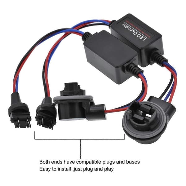 2 stk 7440 Bil LED Dekoder Advarsel Feilfjerner Blinklys Lampe Anti-flimmer Lastmotstander