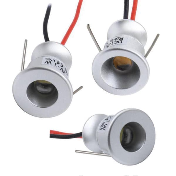 1w Led Mini Spotlight 15mm Utskärning Infälld Belysning Dc12v Ip65 Taklampa Cool White Light