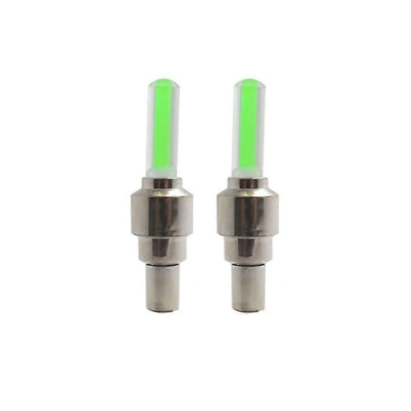 2 stk. Sykkel LED-lys Dekkventilhette Lommelykt Bil Motorsykkel Dekkluft 2PCS Green
