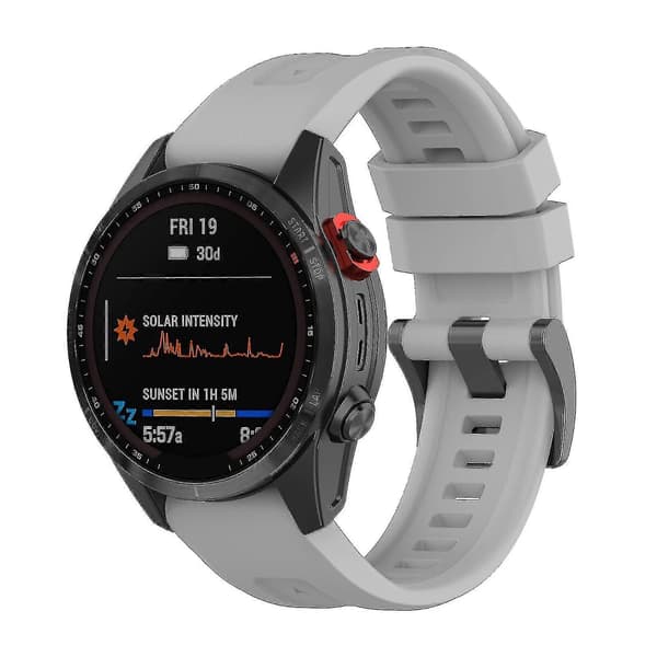 Silikonarmband 26mm för Garmin Fenix 7x/6x/5x Klocka Rem Loop Armband Gray