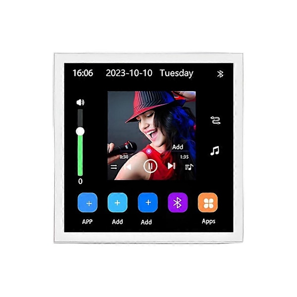 4 Tum Andriod 10 Eshare WiFi Bluetooth Touch Hemmabio Cinema Digital Stereo Ljud Musik Väggförstärkare Vit