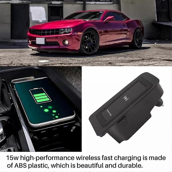 Trådløs biloplader induktionsplade til XC90 S90 V90CC S60 XC60 2015-2022 15W hurtigopladende telefonholder