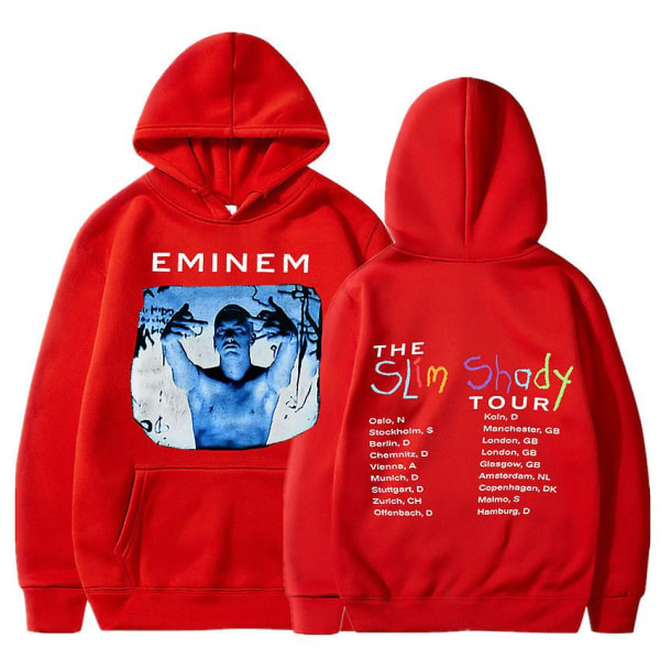 Eminem Anger Management Tour 2002 Hoodie Vintage Harajuku Funny Rick Sweatshirts Långärmade Herr Dam Pullover Mode Red9 XXXL