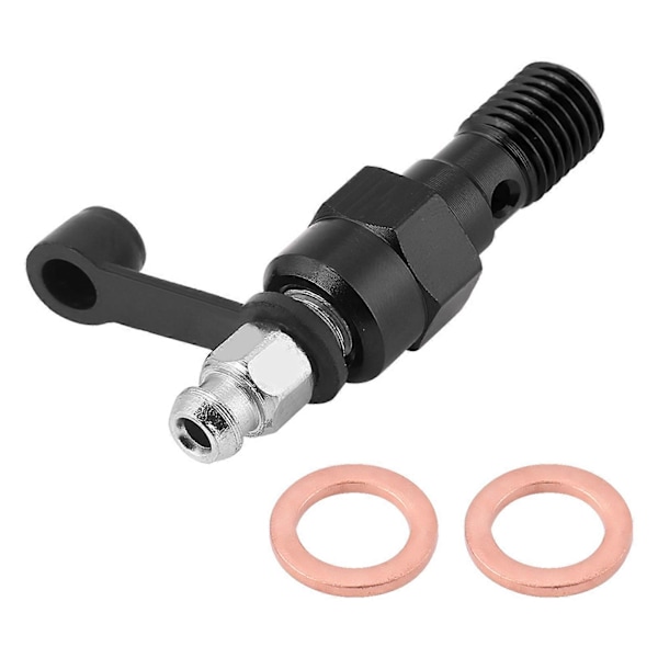 M10x1.0mm Motorsykkel Bremse Hovedsylinder Caliper Lufteskrue Nippel Banjo Bolt Støvhette Svart
