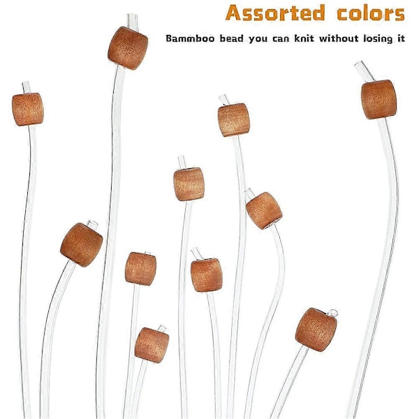 23 Delar Tunisiska Virknålar Set 3-10 mm Kabel Bambu Sticknål med Pärla Karboniserad Bambunål Virknål 2-8mm