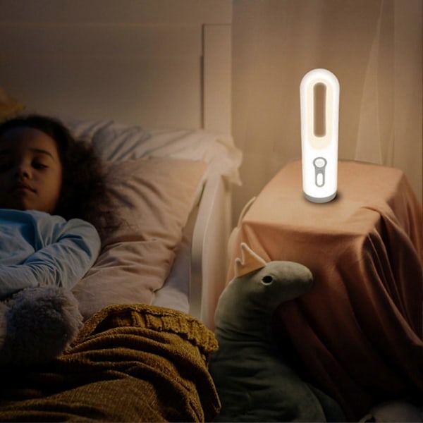 Rörelsesensor Nattlampa Flera Belysningslägen Flimmerfri Ögonvänlig Uppladdningsbar LED Ficklampa Sänglampa