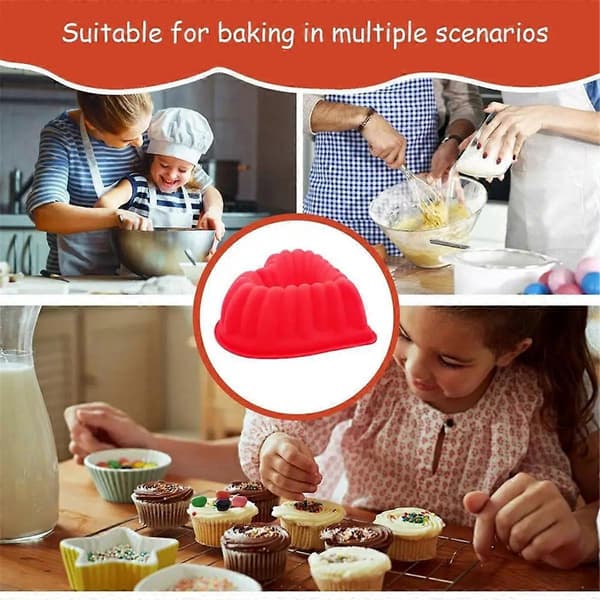 Hjerteformet Riflet Kakeform Riflet Form Silikon Hjerteformet Kakeform Dessert Kakeform Non-Stick Hjerte Kake Maker