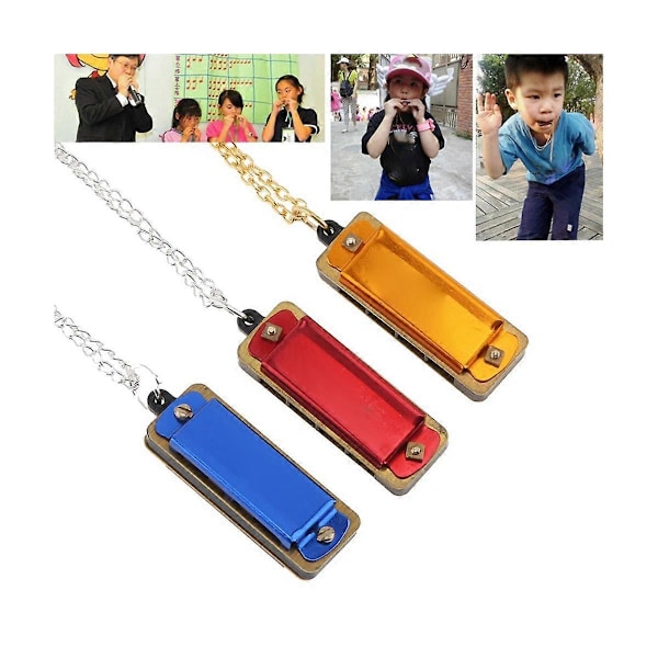3 stk. Mini Mundharpe i C-dur, 4 huller 8 toner Mundharpe