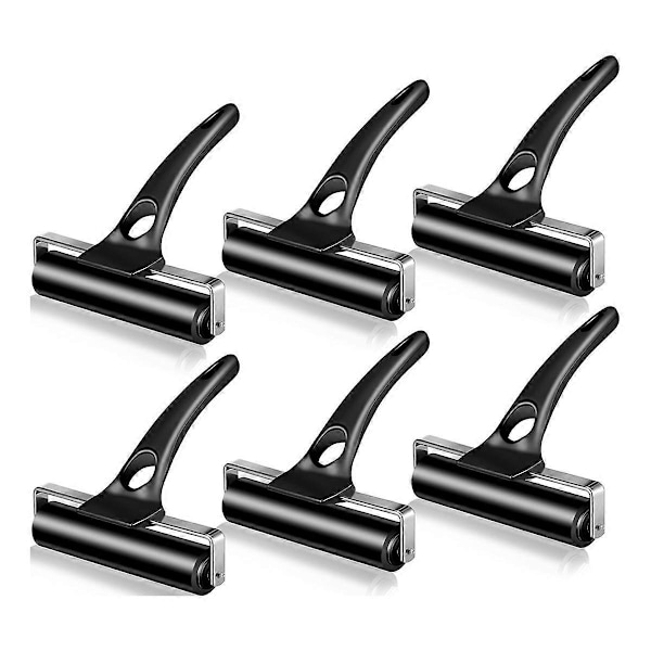 6 stk. gummivalser, perfekte til limning, trykning, farvning, håndværk, pressetryk, tapetsering, stempling, scrapbøger, 12 cm