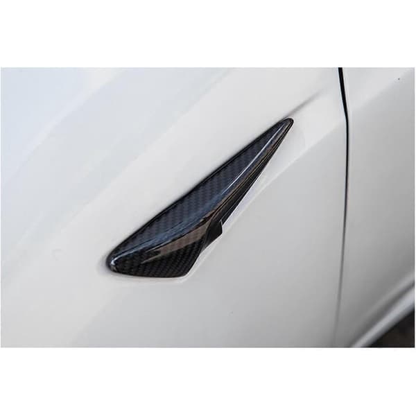 Par Sidokamera Ventilationsskydd Trim Äkta Kolfiber Passar Tesla Model 3 S X Y Glansig Kolfiber