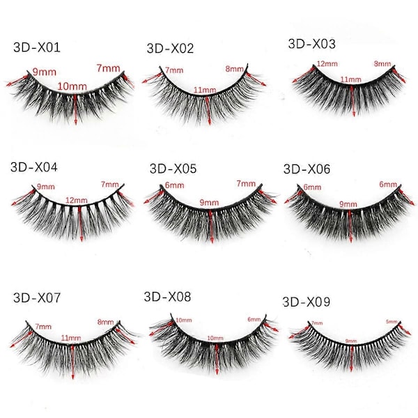 3DX-04 5 Par Naturlige Bløde 3D Kunstige Øjenvipper Håndlavede Falske Øjenvipper Faux Cils Makeup