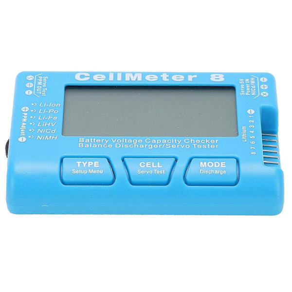 CellMeter?8 Multifunktionell LCD Batterikapacitetskontroll Backlight Spännings Servo Testare