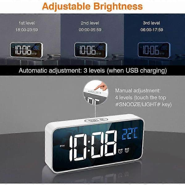 Elektrisk Panelklokke, Summer og Timer Digital Vekkerklokke, LED D