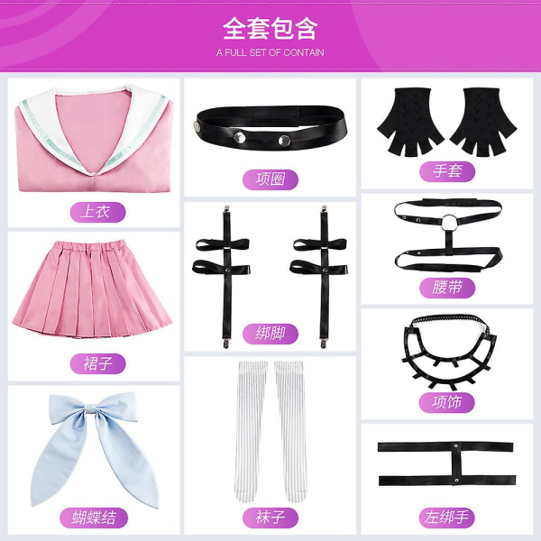 Danganronpa Maizono Sayaka Cosplay Kostym Halloween Carnival Kvinnor Skoluniform Kjol Set Kläder L