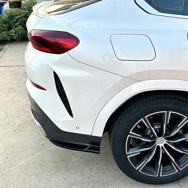 Til X6 G06 2019-2022 Bagkofanger Canards Spoiler Splitter Diffuser Beskyttelsesdæksel Tilbehør, ABS Sort