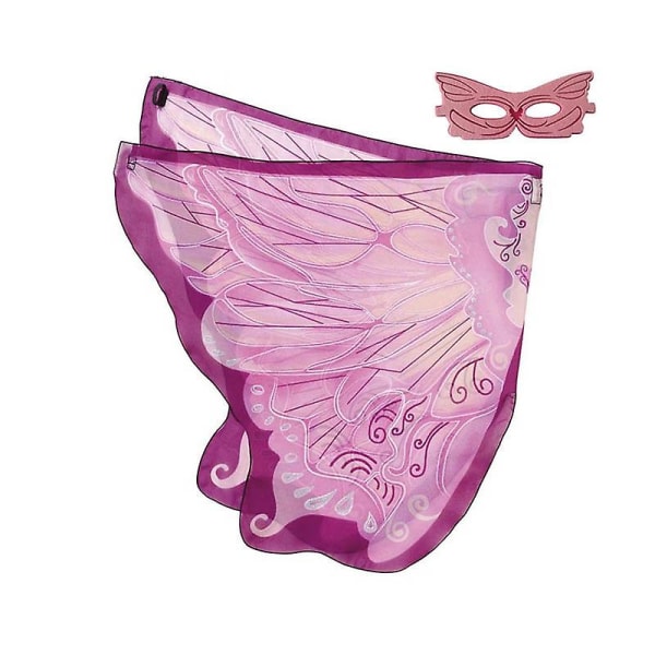 Fjärilsdräkt för barn Fjärilsvingar Chiffongdräkt fairypink