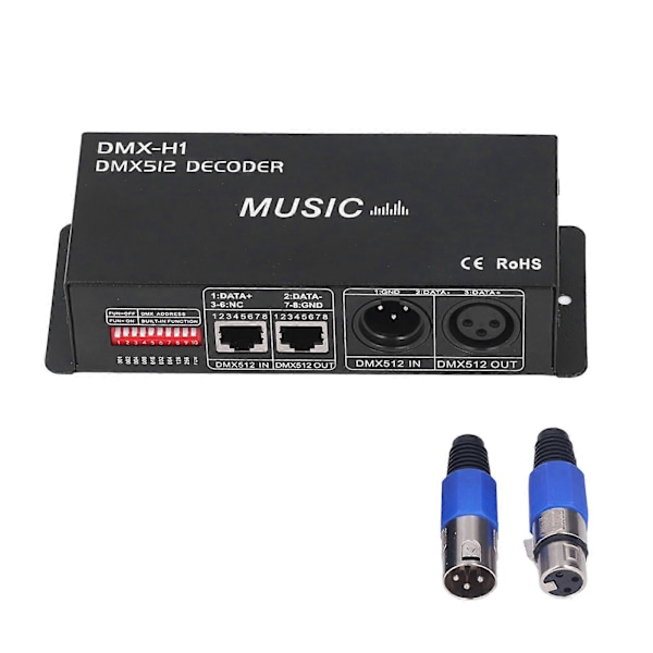 4-kanals DMX 512-dekoder Justerbar RGB-dimnings LED-dekoderkontroller för barer hotell sober barer4A