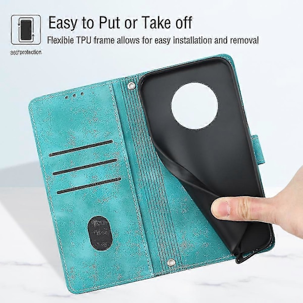 For Honor Magic 5 Lite 5g /x9a 5g/x40 5g Telefon Cover Flip Stand Læder Wallet Stødsikkert Cover Green