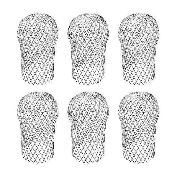 6-pak Tagrenderiste, Tagrendenedløbsriste, Aluminium Tagrenderiste Skærmfiltre, Tagrendenedløbsbeskyttere
