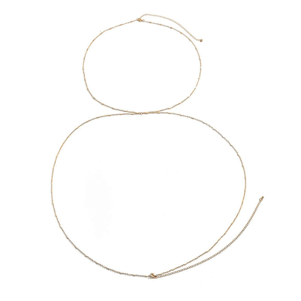 Kroppskjede Dame BH Bikini Kjeder Enkel Personlighet Justerbar Lang Kroppssmykke Kjede Sommer Gold