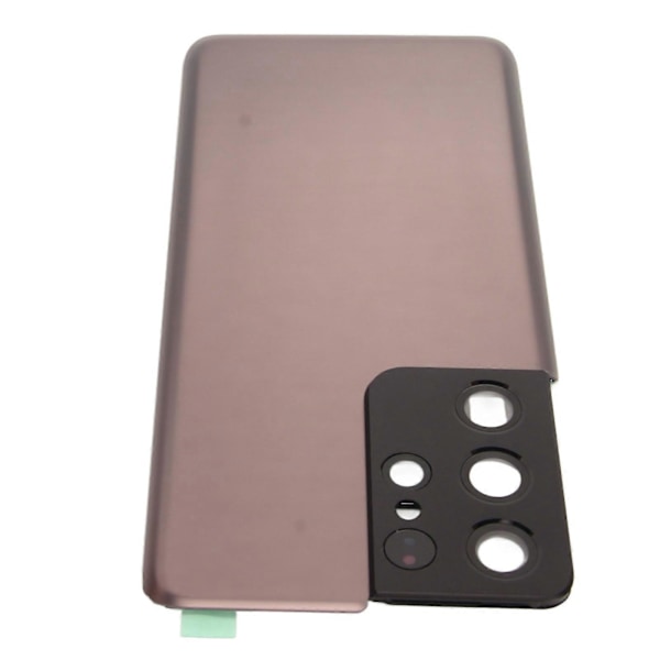 Bakglassdeksel Erstatning Med Forhåndsinstallert Kameralinse og Tapdeler Erstatning for Galaxy S21 Ultra Brun