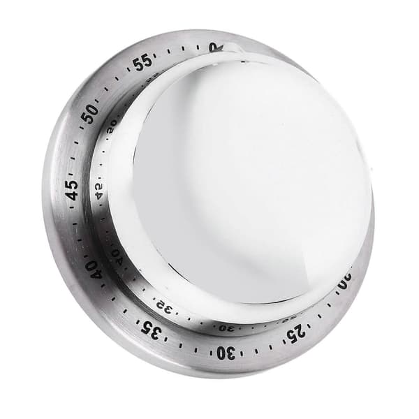 Mekanisk Timer Magnetisk 60 Minutter Rustfritt Stål Base 70dB Alarm Kjøkkentimer for Hjemmekoking Klasserom Kontor