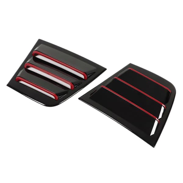 2 stk. Gloss Sort Sideventil Vinduesdæksel ABS Vindues Scoop Lamel Udskiftning til Dodge Charger 2011?2021 Sort Rød