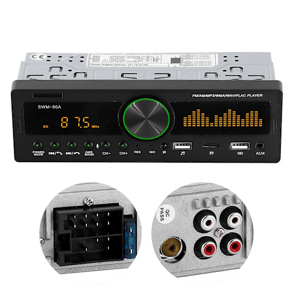 1 DIN Bluetooth MP3-audiosoitin kaukosäätimellä, tukee ääniohjausta SWM?80APosition-toiminto