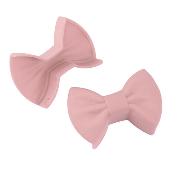 2 STK Sløjfe Silikone Grydelapper Anti-Skoldnings Isolationsklemme Varme Ovnhandsker Køkken Gadget - Pink