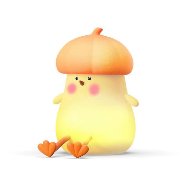 Kawaii'S Liten Grönsak Kyckling Liten Nattlampa Sovrum Söt Atmosfär Ljus Orange