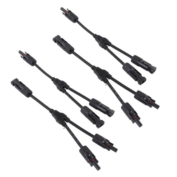 2 Set Solpanel Fotovoltaisk Y Gren Parallellkabel PV Adapterkabel Tråd Hane Hona Kontakt IP67 1000VDC PV LTY2
