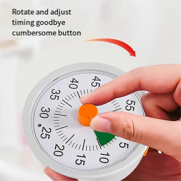 60 Minuters Visuell Timer för Barn, Visuell Nedräkningstimer för Klassrum Kontor Kökstimer med Tyst Drift B
