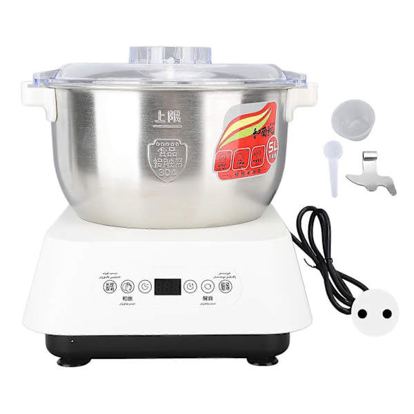 200W 5L Deigmaskin med Fermenteringsfunksjon, Mikrodatamaskin-timing, Berøringspanel, Smart Chip-kontroll, 2538C Konstant Temperatur
