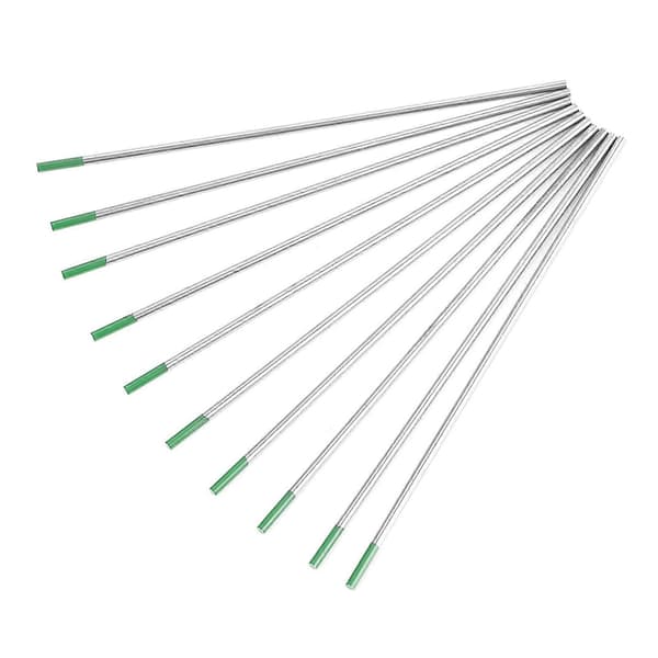 10 st Rena Volframelektroder WP Grön Spets för AC Tig-svetsning 2.4*175mm