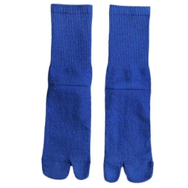 Naisten Miesten Ribbineulotut Puuvillaiset Varvassukat Kimono Tabi Crew Sukkien Harajuku Neon Yksivärinen Rullalauta 2 Varpaan Sandaali Rento Puolipitkä Sukka Dark blue