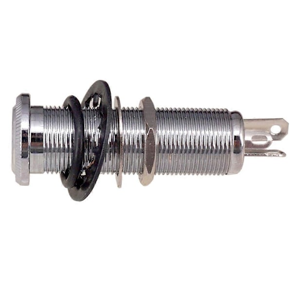 6,35 mm messing gevind Cylinder Basguitar Jack Pickup Output Input Stik Socket Elektrisk Guitar Tilbehør, Sølv