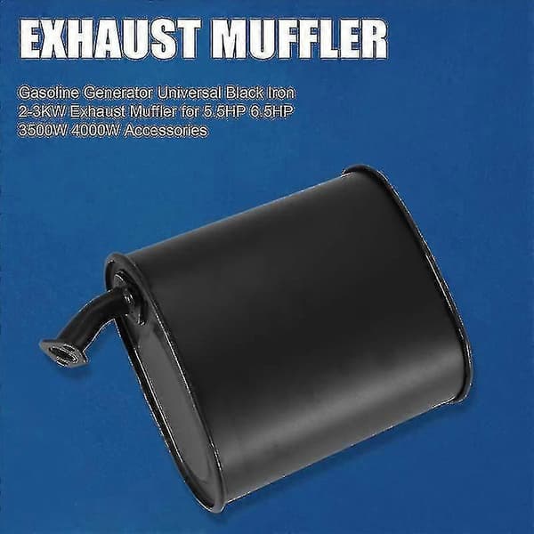 Benzingenerator Universal Sort Jern 2-3kw Udstødningslyddæmper Til 5.5hk 6.5hk 3500w 4000w Tilbehør